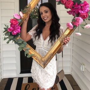 Tobi White Lace Skater Dress